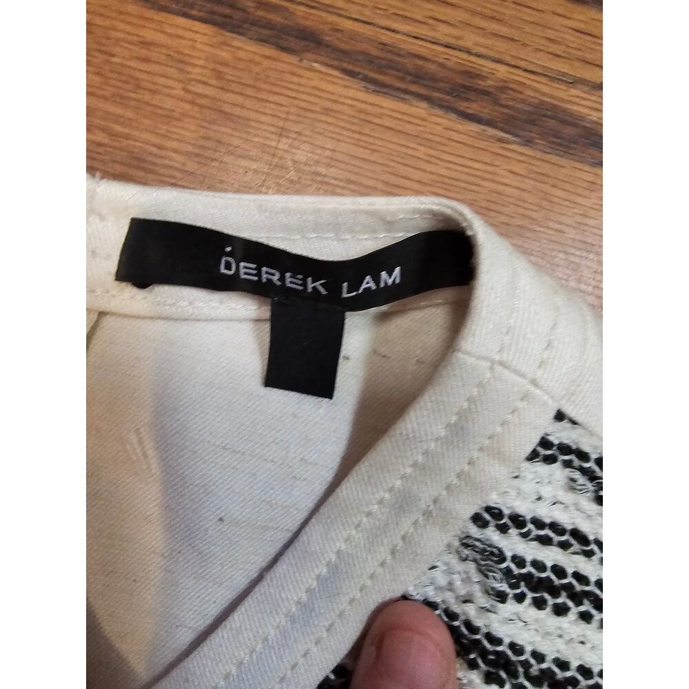 Derek Lam Tweed Sheath Dress Sz 0 Black White Sleeveless Pencil- Made in USA - Picture 3 of 5